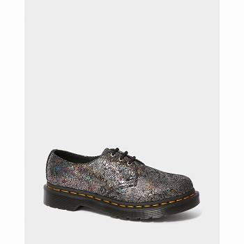 Dr Martens Női 1461 Metallic Bőr Oxford Cipő Sötét Szürke